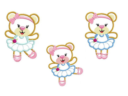 Bear embroidery designs - Ballerina embroidery design machine embroidery pattern - Baby girl embroidery file - Ballerina applique design pes Marcia Embroidery