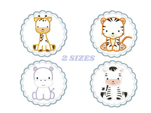 Animal embroidery designs - Giraffe embroidery design machine embroidery pattern - Zebra embroidery file - Tiger embroidery applique design