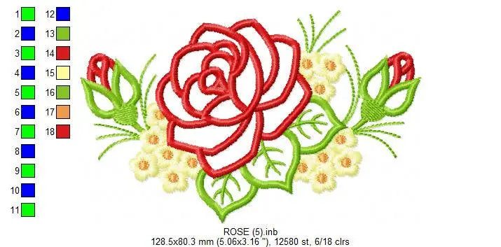 Roses embroidery designs - Flower embroidery design machine embroidery pattern - instant download rose applique design - floral embroidery Marcia Embroidery