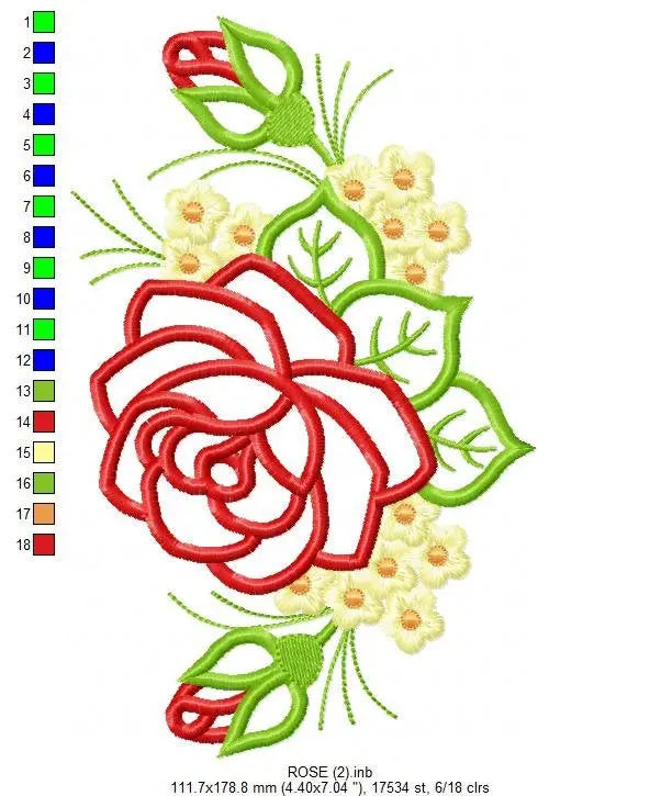 Roses embroidery designs - Flower embroidery design machine embroidery pattern - instant download rose applique design - floral embroidery Marcia Embroidery