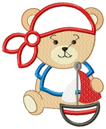 Pirate Bear embroidery designs - Pirate embroidery design machine embroidery pattern - Sailor bear applique design Teddy embroidery nautical Marcia Embroidery