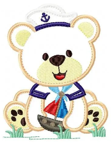 Bear embroidery designs - Teddy embroidery design machine embroidery pattern - Sailor bear embroidery - Bear applique design boy embroidery Marcia Embroidery