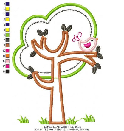 Female Bear embroidery designs - Teddy embroidery design machine embroidery pattern - baby embroidery Bear applique design - newborn layette Marcia Embroidery