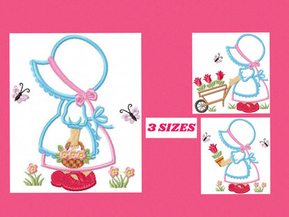 Sunbonnet embroidery designs - Sunbonnet Sue embroidery design machine embroidery pattern - sunbonnet applique design - Kitchen embroidery