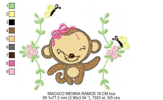 Monkey embroidery designs - Safari embroidery design machine embroidery pattern - Animal embroidery file - instant download newborn nursery Marcia Embroidery