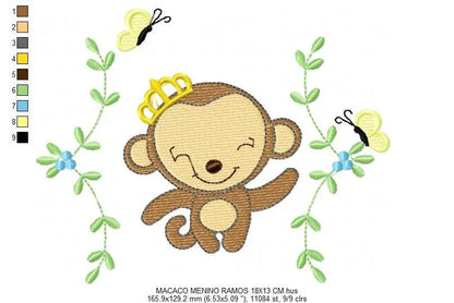 Monkey embroidery designs - Safari embroidery design machine embroidery pattern - Animal embroidery file - instant download newborn nursery Marcia Embroidery