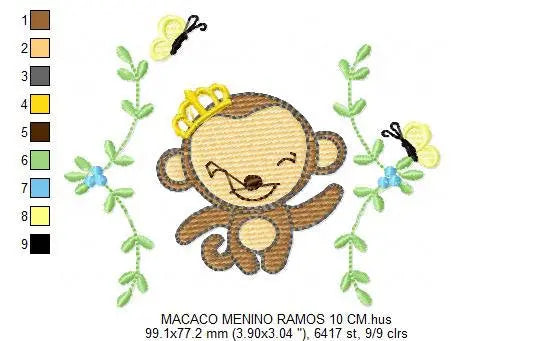 Monkey embroidery designs - Safari embroidery design machine embroidery pattern - Animal embroidery file - instant download newborn nursery Marcia Embroidery