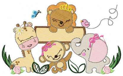 Safari embroidery designs - Animals embroidery design machine embroidery pattern - Giraffe embroidery file - monkey embroidery lion elephant