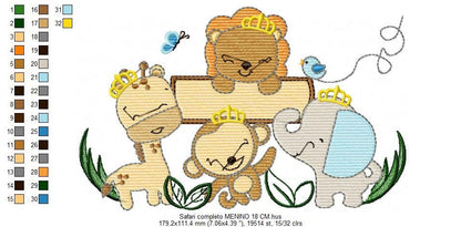 Safari embroidery designs - Animals embroidery design machine embroidery pattern - Giraffe embroidery file - monkey embroidery lion elephant