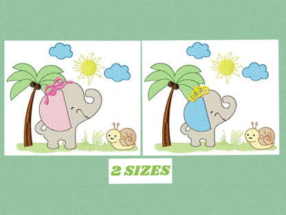 Elephant embroidery designs - Safari embroidery design machine embroidery pattern - Animal embroidery file - elephant pattern baby newborn Marcia Embroidery