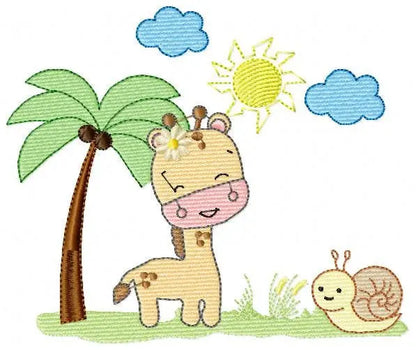 Safari embroidery designs - Giraffe embroidery design machine embroidery pattern - Animals embroidery design boy embroidery girl embroidery Marcia Embroidery