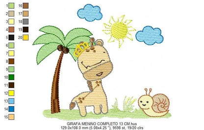 Safari embroidery designs - Giraffe embroidery design machine embroidery pattern - Animals embroidery design boy embroidery girl embroidery Marcia Embroidery