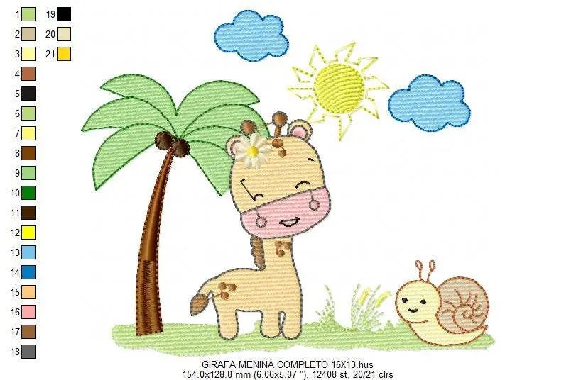 Safari embroidery designs - Giraffe embroidery design machine embroidery pattern - Animals embroidery design boy embroidery girl embroidery Marcia Embroidery