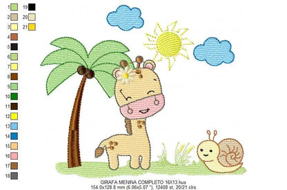 Safari embroidery designs - Giraffe embroidery design machine embroidery pattern - Animals embroidery design boy embroidery girl embroidery Marcia Embroidery
