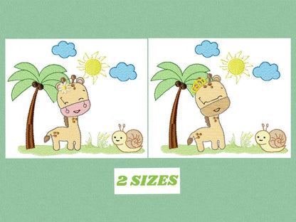 Safari embroidery designs - Giraffe embroidery design machine embroidery pattern - Animals embroidery design boy embroidery girl embroidery Marcia Embroidery