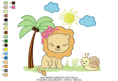 Lion embroidery designs - Safari embroidery design machine embroidery pattern - Animal embroidery file - lion pattern boy and girl design Marcia Embroidery