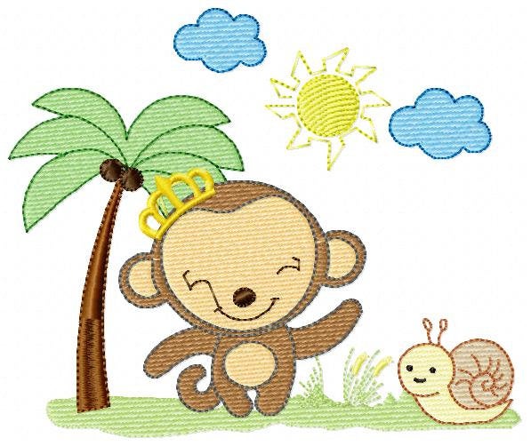 Safari embroidery designs - Monkey embroidery design machine embroidery pattern - Animal embroidery file - animals embroidery forest animals