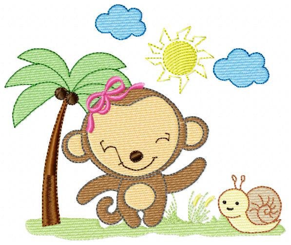 Safari embroidery designs - Monkey embroidery design machine embroidery pattern - Animal embroidery file - animals embroidery forest animals