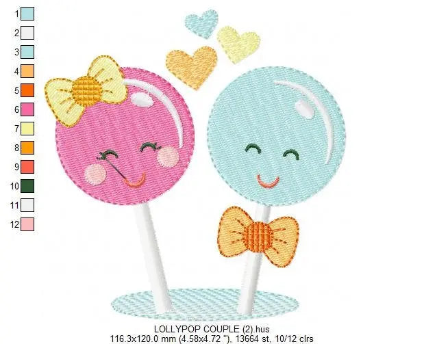 Lollipop embroidery designs - Sweet Candy machine embroidery pattern - Popsicle embroidery file - Children desserts - Instant download pes Marcia Embroidery