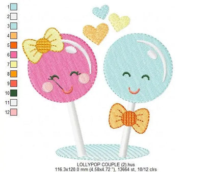 Lollipop embroidery designs - Sweet Candy machine embroidery pattern - Popsicle embroidery file - Children desserts - Instant download pes Marcia Embroidery