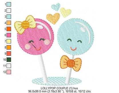Lollipop embroidery designs - Sweet Candy machine embroidery pattern - Popsicle embroidery file - Children desserts - Instant download pes Marcia Embroidery