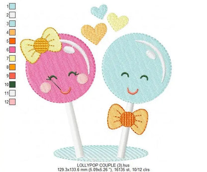 Lollipop embroidery designs - Sweet Candy machine embroidery pattern - Popsicle embroidery file - Children desserts - Instant download pes Marcia Embroidery