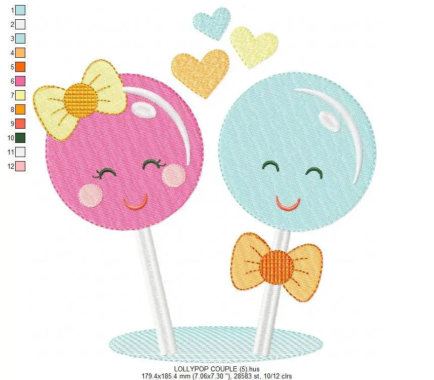 Lollipop embroidery designs - Sweet Candy machine embroidery pattern - Popsicle embroidery file - Children desserts - Instant download pes Marcia Embroidery