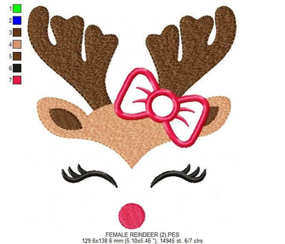 Christmas Rudolf Reindeer Embroidery Design - Xmas embroidery designs machine embroidery pattern - Holiday embroidery file instant download Marcia Embroidery
