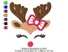 Charger l&#39;image dans la galerie, Christmas Rudolf Reindeer Embroidery Design - Xmas embroidery designs machine embroidery pattern - Holiday embroidery file instant download
