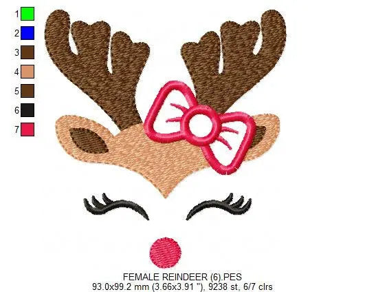 Christmas Rudolf Reindeer Embroidery Design - Xmas embroidery designs machine embroidery pattern - Holiday embroidery file instant download Marcia Embroidery