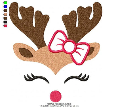 Christmas Rudolf Reindeer Embroidery Design - Xmas embroidery designs machine embroidery pattern - Holiday embroidery file instant download Marcia Embroidery