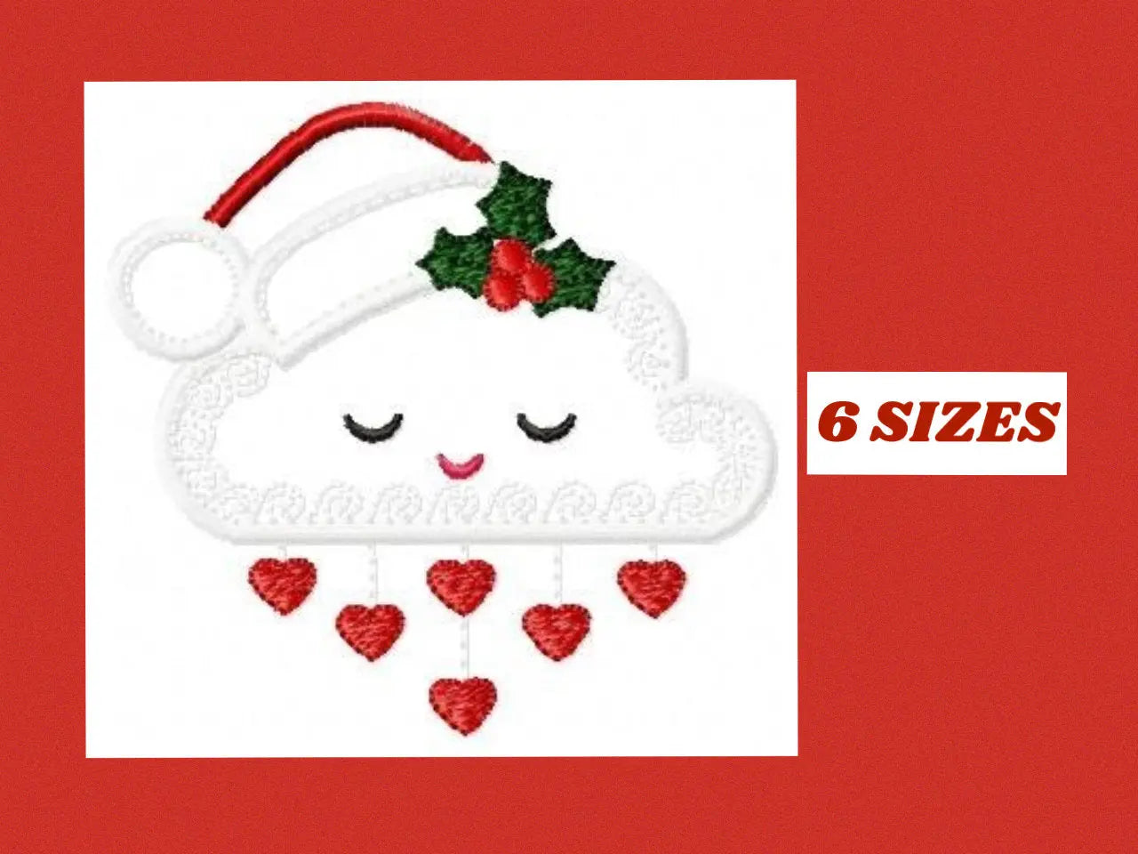 Xmas embroidery designs - Cloud embroidery design machine embroidery pattern - Christmas embroidery file - instant download Christmas design Marcia Embroidery