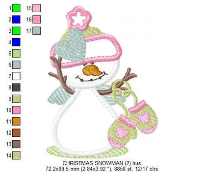 Snowman embroidery designs - Xmas embroidery design machine embroidery pattern - Christmas embroidery file - instant download Snowman design Marcia Embroidery