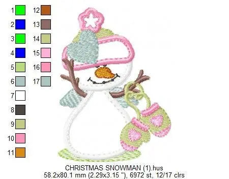 Snowman embroidery designs - Xmas embroidery design machine embroidery pattern - Christmas embroidery file - instant download Snowman design Marcia Embroidery