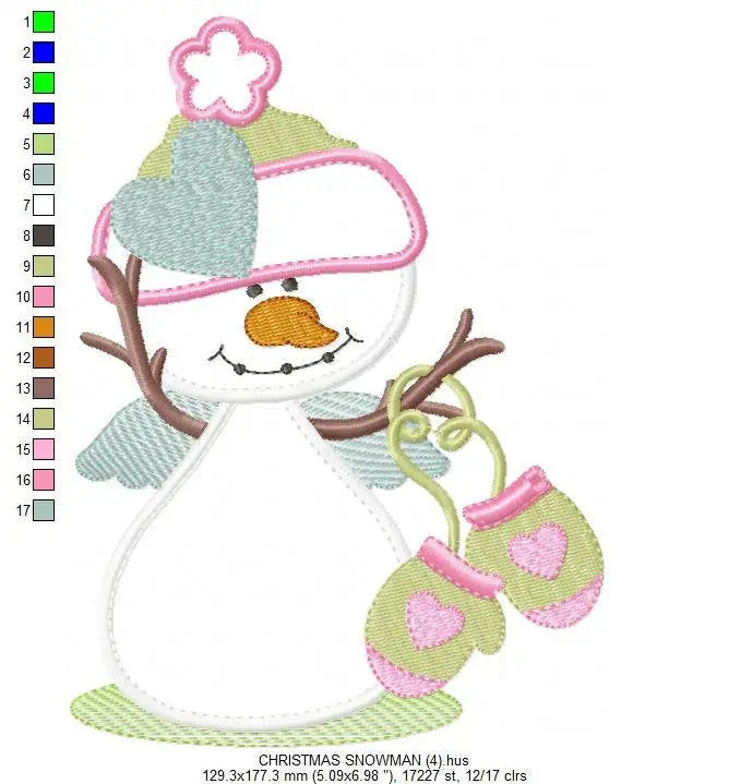 Snowman embroidery designs - Xmas embroidery design machine embroidery pattern - Christmas embroidery file - instant download Snowman design Marcia Embroidery