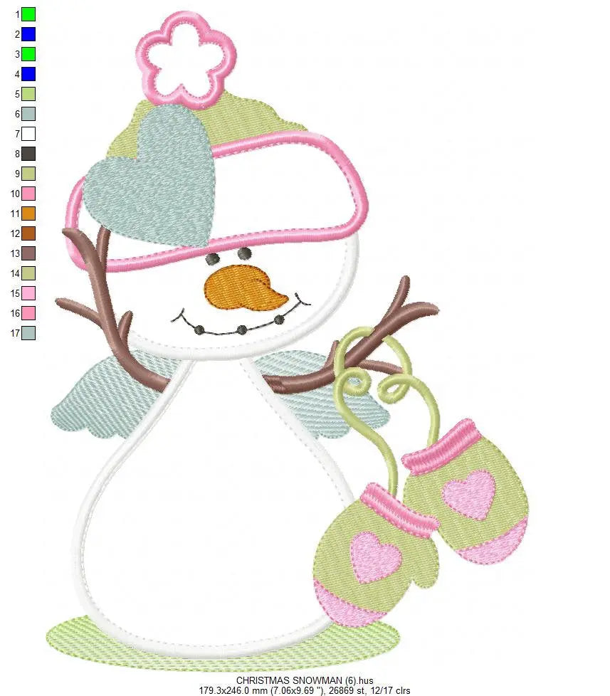 Snowman embroidery designs - Xmas embroidery design machine embroidery pattern - Christmas embroidery file - instant download Snowman design Marcia Embroidery