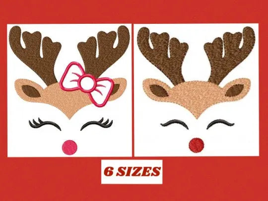 Christmas Rudolf Reindeer Embroidery Design - Xmas embroidery designs machine embroidery pattern - Holiday embroidery file instant download Marcia Embroidery