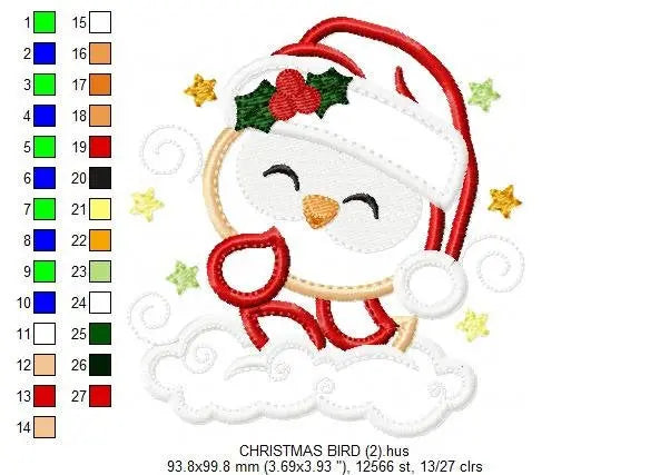 Xmas Owl Bird embroidery designs - Santa Claus embroidery design machine embroidery pattern - Christmas embroidery file -instant download Marcia Embroidery