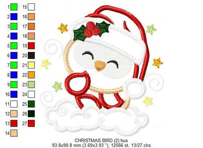 Xmas Owl Bird embroidery designs - Santa Claus embroidery design machine embroidery pattern - Christmas embroidery file -instant download Marcia Embroidery