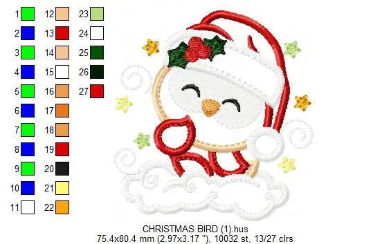 Xmas Owl Bird embroidery designs - Santa Claus embroidery design machine embroidery pattern - Christmas embroidery file -instant download Marcia Embroidery