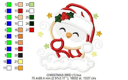 Xmas Owl Bird embroidery designs - Santa Claus embroidery design machine embroidery pattern - Christmas embroidery file -instant download Marcia Embroidery