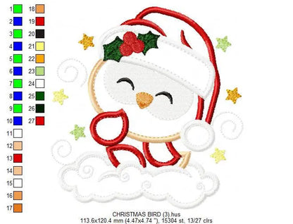 Xmas Owl Bird embroidery designs - Santa Claus embroidery design machine embroidery pattern - Christmas embroidery file -instant download Marcia Embroidery