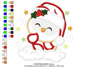 Xmas Owl Bird embroidery designs - Santa Claus embroidery design machine embroidery pattern - Christmas embroidery file -instant download