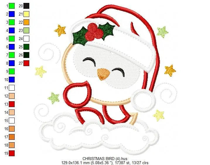 Xmas Owl Bird embroidery designs - Santa Claus embroidery design machine embroidery pattern - Christmas embroidery file -instant download Marcia Embroidery