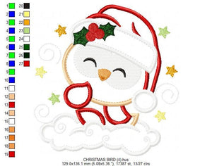 Xmas Owl Bird embroidery designs - Santa Claus embroidery design machine embroidery pattern - Christmas embroidery file -instant download