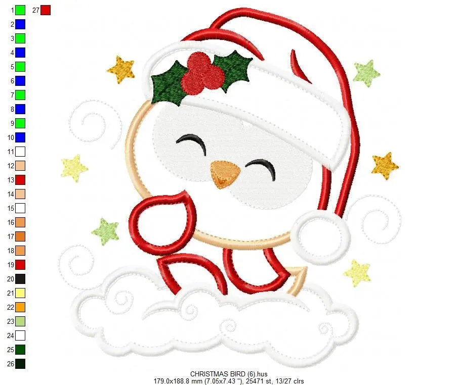 Xmas Owl Bird embroidery designs - Santa Claus embroidery design machine embroidery pattern - Christmas embroidery file -instant download Marcia Embroidery