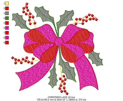 Xmas Mistletoe embroidery designs - Santa Claus embroidery design machine embroidery pattern - Mistletoe embroidery file instant download Marcia Embroidery