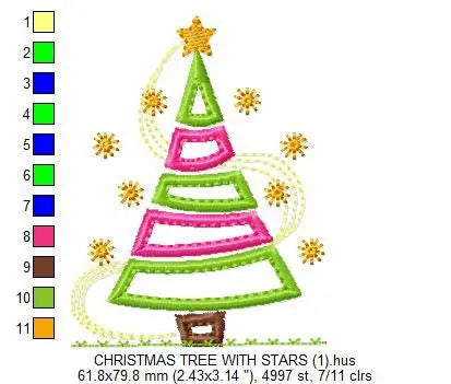 Christmas tree embroidery designs - Xmas embroidery design machine embroidery pattern - Christmas decor embroidery file - instant download Marcia Embroidery