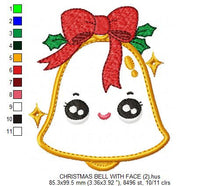 Laden Sie das Bild in den Galerie-Viewer, Christmas Bell embroidery designs - Xmas embroidery design machine embroidery pattern - Christmas embroidery file instant download applique
