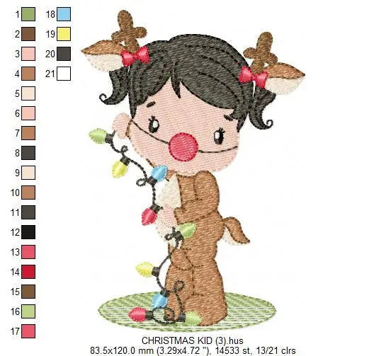 Xmas Girl Elf embroidery designs -  Reindeer Santa Claus Helper embroidery design machine embroidery pattern - instant digital download pes Marcia Embroidery